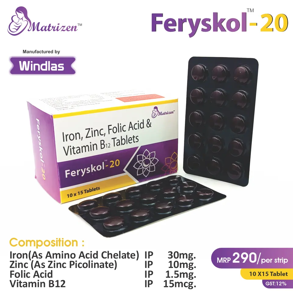 Iron + Zinc + Folic Acid + B12 Tablet | Hematinic Segment | Best Price for PCD Pharma Franchise